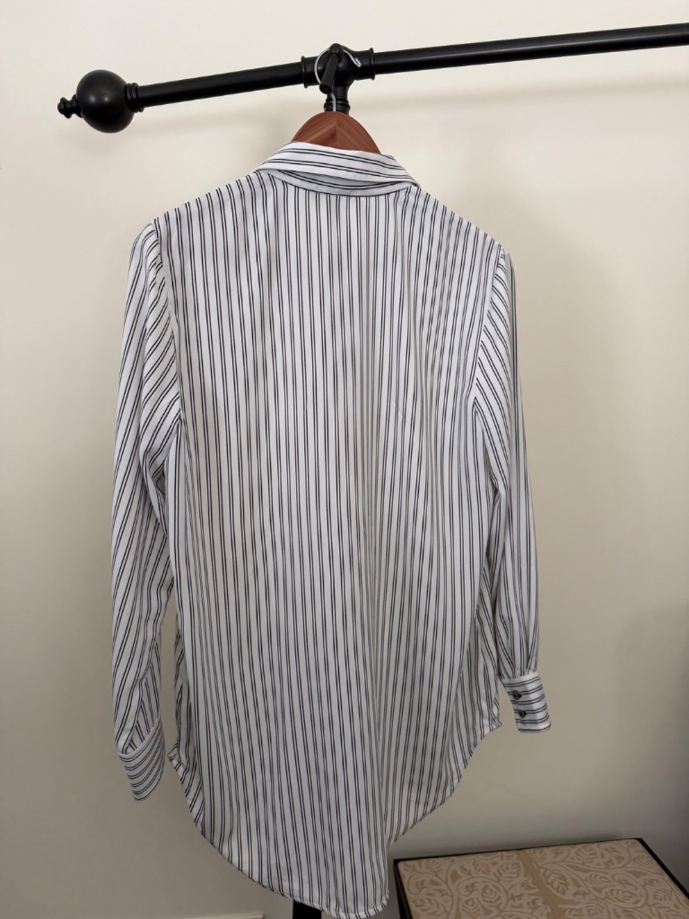 Dalia White & Black Striped Long Sleeve Button Down Blouse - Picture 2 of 4